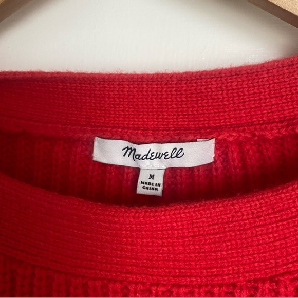 MADEWELL Calloway Boatneck Pullover Sweater in Red size Medium - Picture 6 of 9